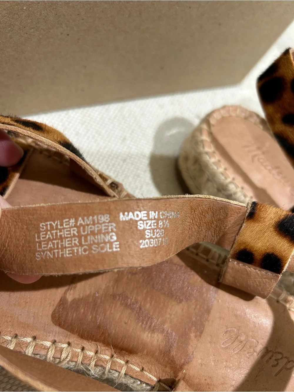 Madewell Leopard Espadrille Calf Hair Sandals Platform Strappy Size 8.5 NIB